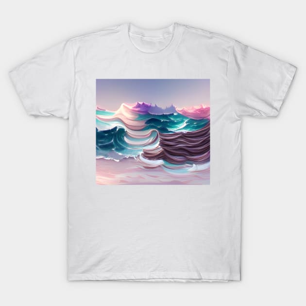 Aesthetic Ocean Waves T-Shirt by Mihadom